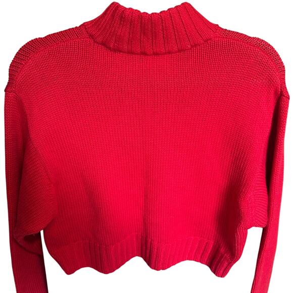 Aritzia Wilfred Free Harper Sweater Merino Wool Turtleneck Bright Red Size Small - Picture 7 of 13